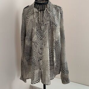 Loft blouse tie neck l/s good condition